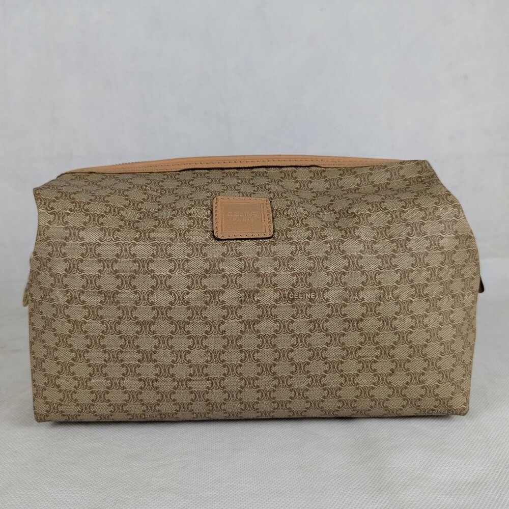 Celine Macadam Vintage Clutch Bag Beige Pouch Made in Italy